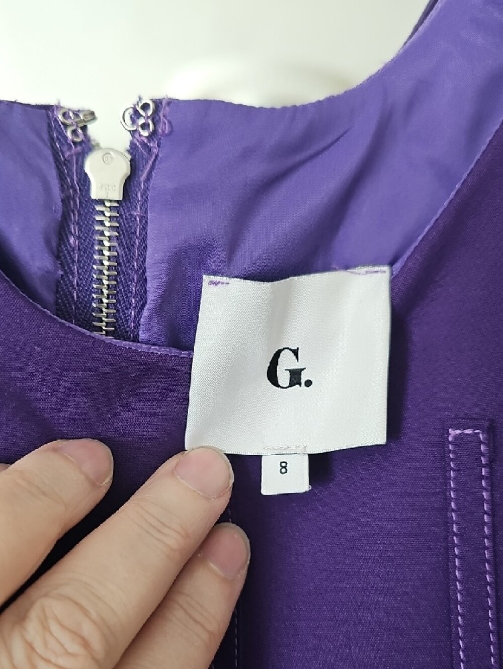 G Label By GOOP Sleeveless Purple Midi Dress with Scoop Neck SIZE 8 - Picture 3 of 11